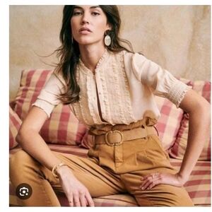 Sezane Chemise Norah Silk Blouse in Color Nude